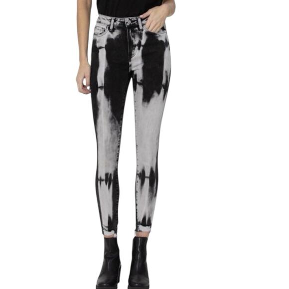 Vervet by Flying Monkey Black and White High Rise Skinny Ankle Jeans 25 - Picture 2 of 11